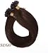 16"(40cm) Extensiones de Queratina Cabello Natural [1g * 50 Mechas] #4 Castaño...