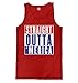Mens Straight Outta Merica - USA American Flag Tank Top T-shirt (Medium, RED)