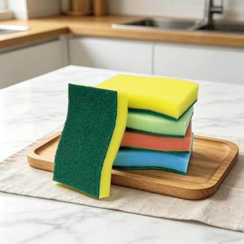 Image of AIDEA Sponges Kitchen, 24Pack Heavy Duty Dish Sponge, Cleaning Dish Scrubber Sponge for Home and Kitchen, Stink-Free Cleaning Supplies for Pots, Pans