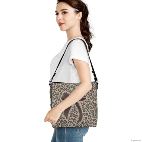 Image of HUGS IDEA Boho Bags for Women Leather Handbag Shoulder Bucket Crossbody Purse