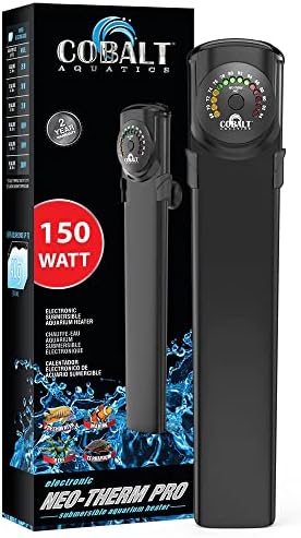 Cobalt Aquatics Neo-Therm Pro Aquarium Heater (150 watt), Fully-Submersible Freshwater, Saltwater, Thermostat, Thermometer, Shatterproof