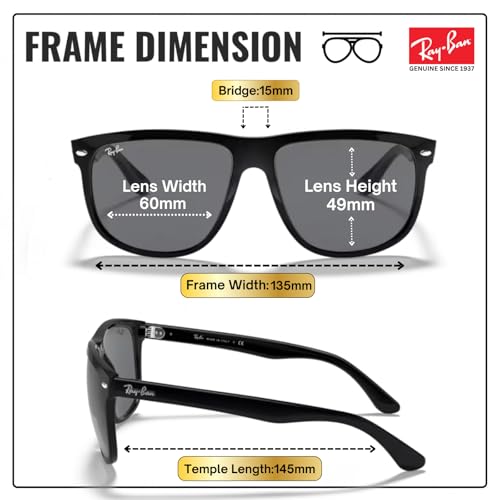 Image of Ray-Ban RB4147 BOYFRIEND Square Shaped Sunglasses for Men with Official RAYBAN Eyewear Kit
