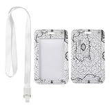 Ausweishalter mit weißem Umhängeband, Skipass-Halter, vertikaler Kartenschutz für Arbeiter, vertikaler Ausweis-Schutz für Mitarbeiter, Krankenschwester-Zubehör