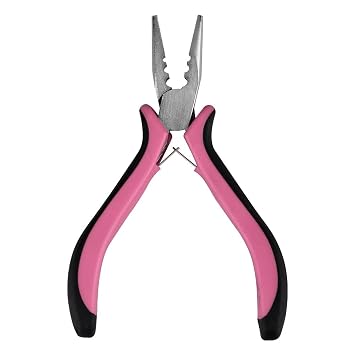 Hair Extension Pliers with 3 Holes Mini Pliers for Micro Nano Rings Beads Opener and Removal Tool Microlink Pliers Micro Rings Extensions Hair Styling