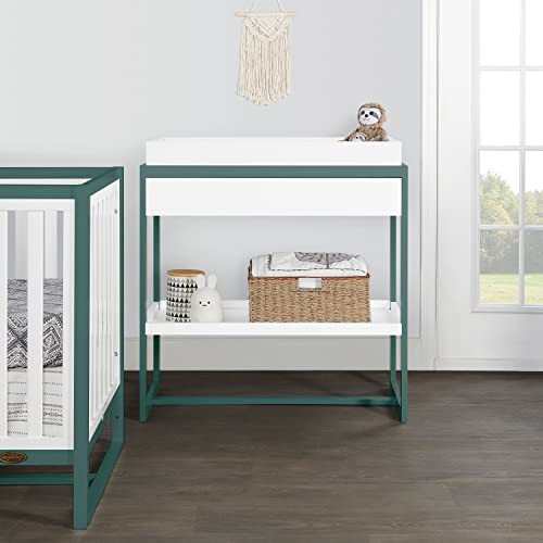 Dream On Me Arlo Changing Table In Jungle Green, Made Of Solid New Zealand Pinewood, Non-Toxic Finish, Comes With Water Resistant Mattress Pad & Safety Strap #TOP2