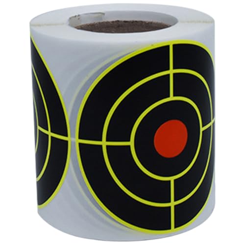 Cndiyald Target Stickers 1 Roll(100Pcs) 3 Inch Black & Red Self-Adhesive Splatter Targets for Training, Exercising, Backdrop, Photo Prop, Splatter Targets