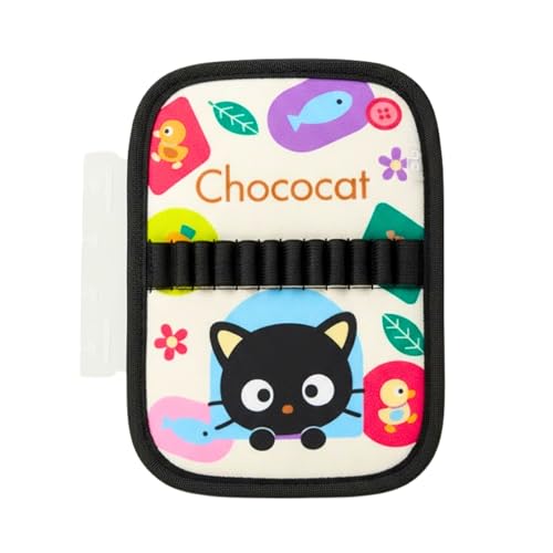 Estojo Acessório Chococat com Elástico para 24 Canetas, Compartimento com Zíper