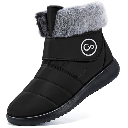 Aomigoct Women Winter Snow Boots: Fur Lined Warm Slip On