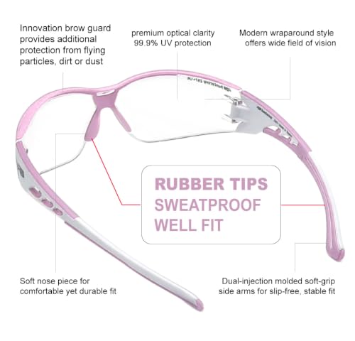 Image of HTS HUNTERSKY Super Flexible Lightweight Anti Fog Wrap-Around U6 Clear Shooting Safety Glasses with ANSI Z87.1 Scratch Resist