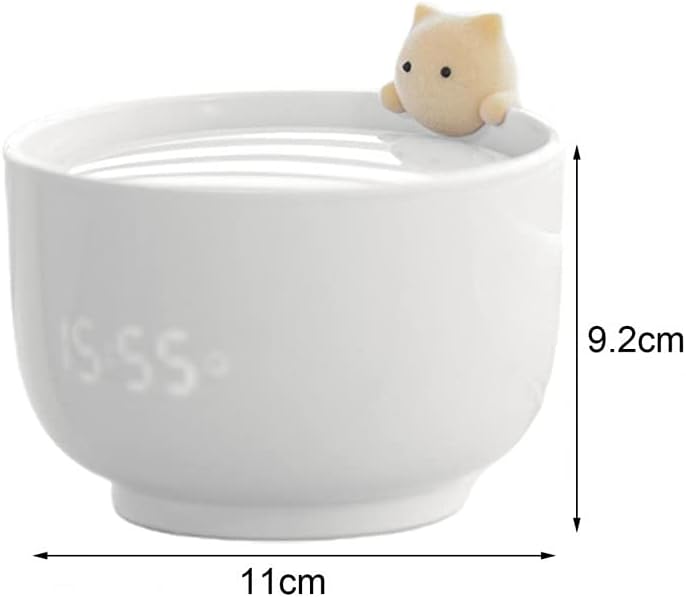 Alarm Clocks Cartoon Cat Cup Shape Night Lights Clock Powered Cats Teacup ABS LED Light Digital for Desk Gifts(White-Patch Five-Pointed star4)