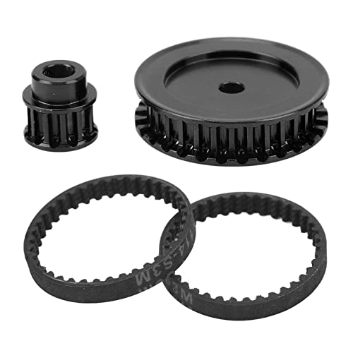 DOACT Belt Drive Gear System, 12T 30T RC Drive Belt Low Noise Wear for 1/10 RC Crawler Car Replacement Black