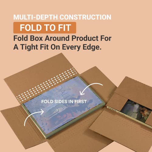 Aviditi Foldable Shipping Boxes Flat 12.125"L X 9.125"W X 2"H, 50-Pack | Corrugated Cardboard Box For Packing, Shipping And Storage #TOP3