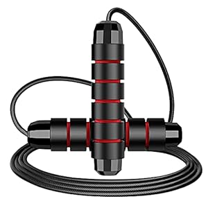 Skipping Rope Tangle-Free with Ball Bearings Jump Rope Adjustable and Memory Foam Handle Skipping Rope Ideal for Aerobic Exercise Fat Loss Workout