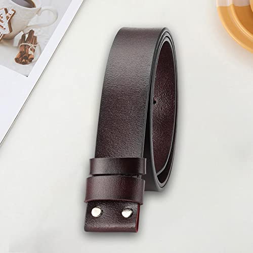 Belt Without Buckle, Replacement Belt Strap Heavy Duty Adjustable Accessories Belt Strap Without Buckle for Kids Jeans Trousers Pants, Dark Brown2