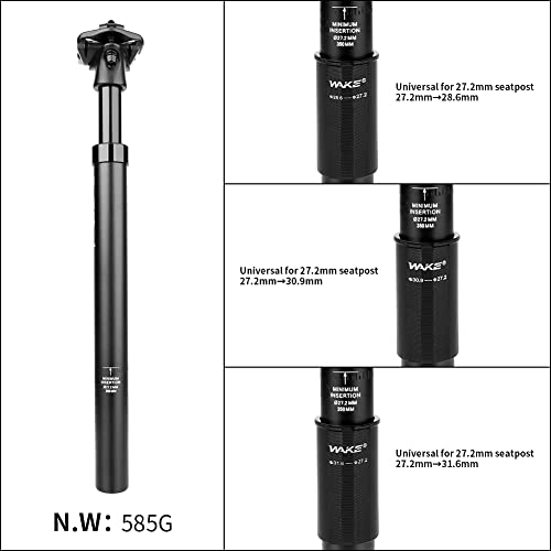27.2 Suspension Seatpost 350Mm Liteone Mtb Shock Absorber Damper Seat Post With 28.6Mm 30.9Mm 31.6Mm Shim Suitable For Mountain Bike Road Bicycle Mtn Bmx ( Include 3 Tube Adapters 15Mm Setback ) #TOP1