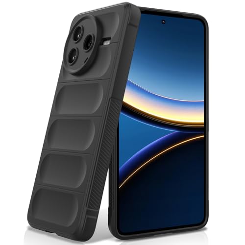 BonYonka Funda para Xiaomi Poco F7 Pro 5G, Case de Silicona Resistente a Golpes y Arañazos, Forro de Microfibra Suave, Funda Integral con Protección para La Cámara, Negro