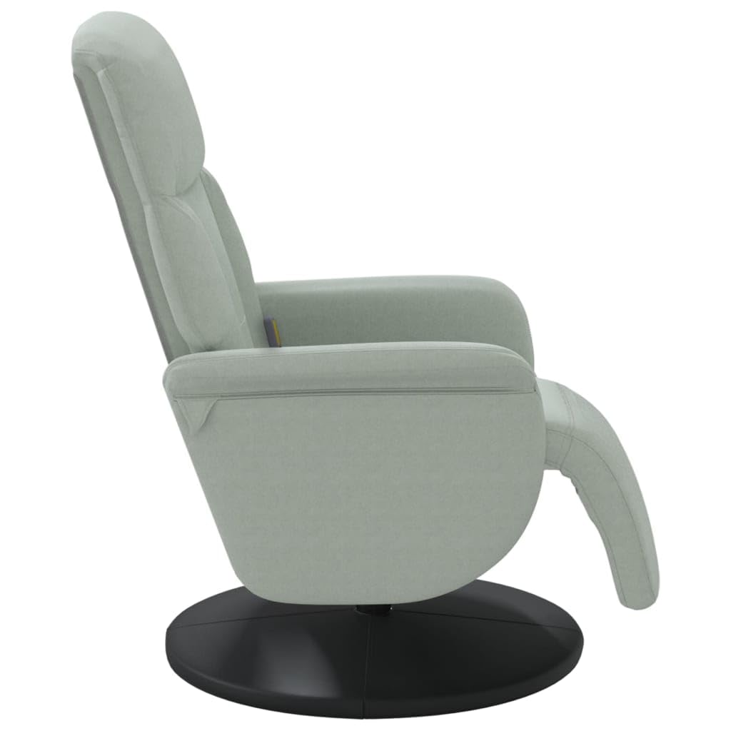 vidaXL Fauteuil Inclinable de Massage Repose-Pied, Siège avec Accoudoirs, Chaise de Relaxation avec Dossier Salon, Moderne, Gris Clair Velours