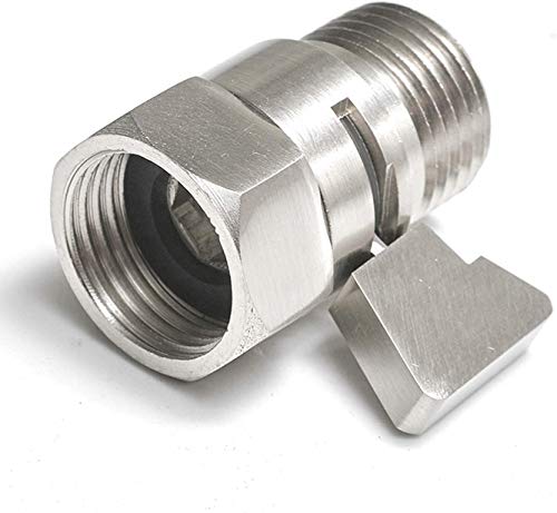 Shower Valve Water Flow Control Brass Construction Water Pressure Regulator Bathroom Shut Off Valve Turn Off Reduce Water Switch For Hand Held Shower Head Hose Bidet Sprayer G1/2 By Bathfinesse #TOP11