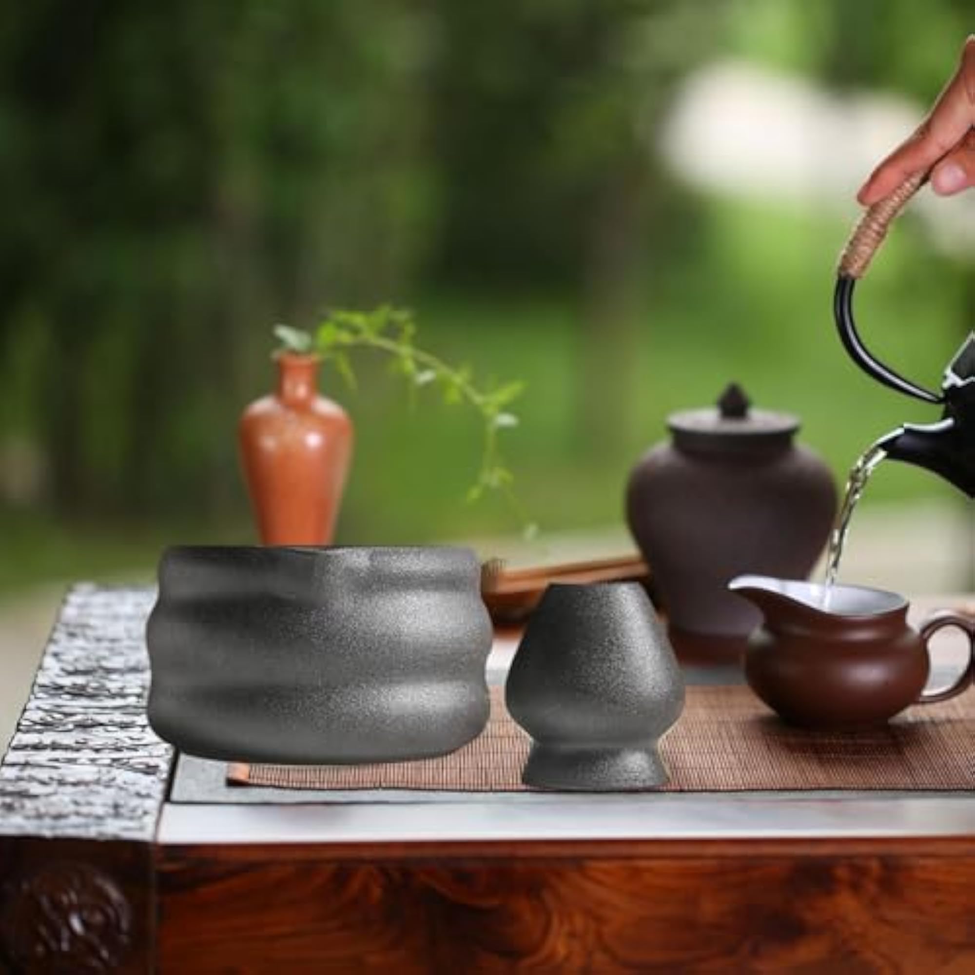 2 Pieces Matcha Bowl with Whisk Stand, Beginner Gift