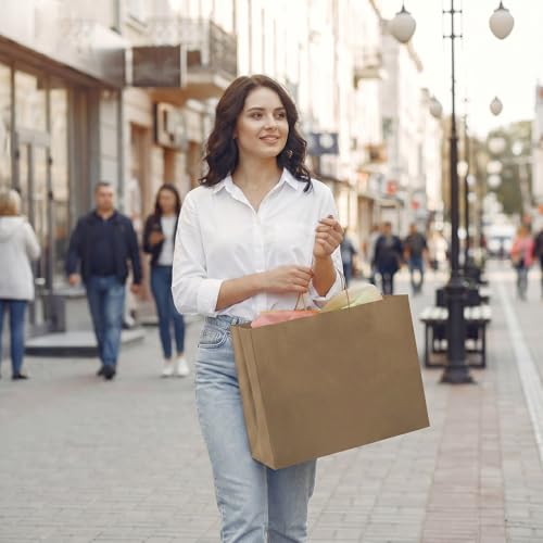 FACEBAG 100Pcs Large Brown Kraft Paper Bags