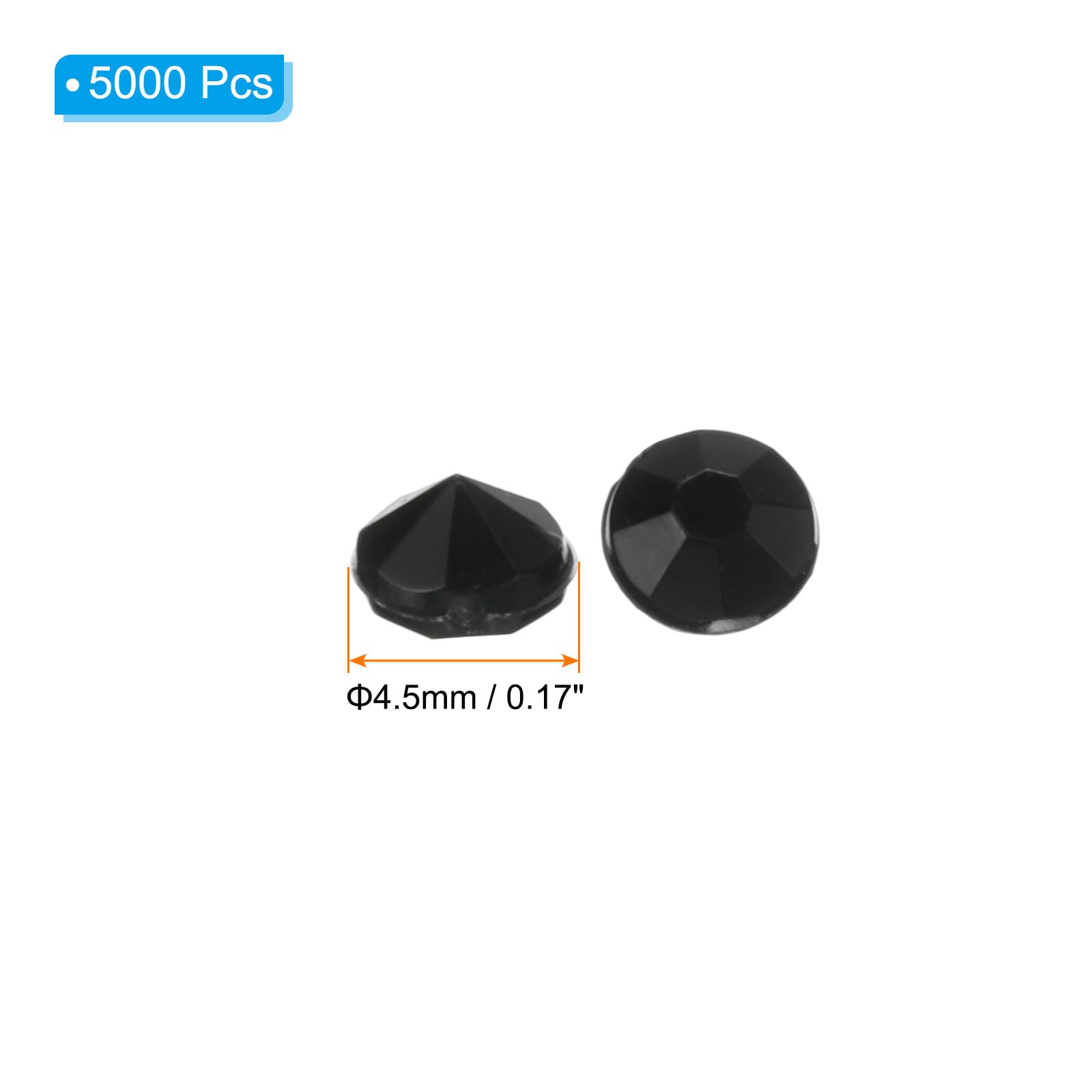 PATIKIL 5000 Pieces Transparent Diamond Crystal 4.5mm Acrylic Wedding Diamonds Table Scatter Confetti Vase Fillers Gems for Table Centerpiece Bridal Shower Party Black - Image 2