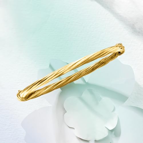 Ross-Simons Italian 4mm 18kt Gold Over Sterling Twisted Bangle Bracelet3