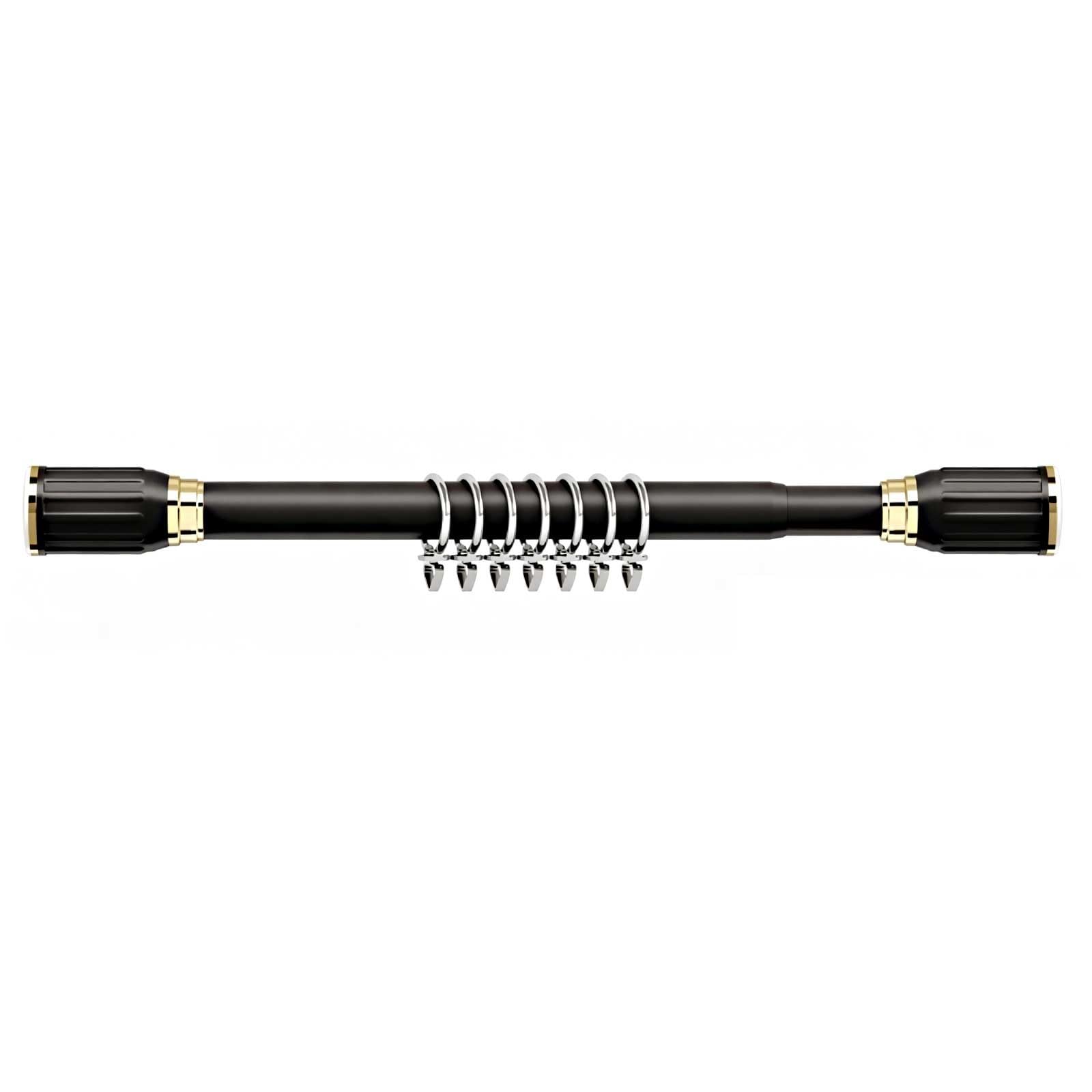 Heavy Duty Tension Curtain Rod 24-165 in, Stainless Steel Curtain Rods No Drilling, Antisilp for Bedroom, Bathroom, Window, Closet(Black,370-420cm/145-165in)