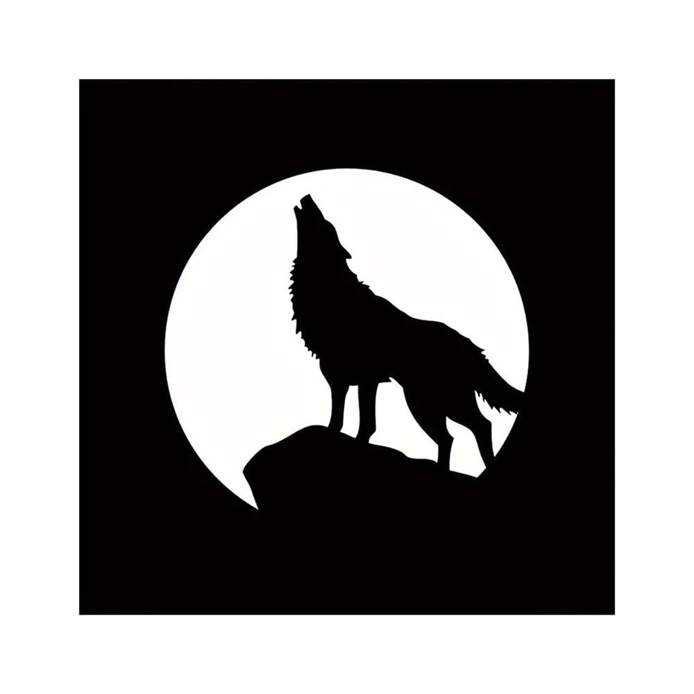 Howling Wolf Vinyl Sticker for Car Motorcycle Laptop Water Bottle Window(White)