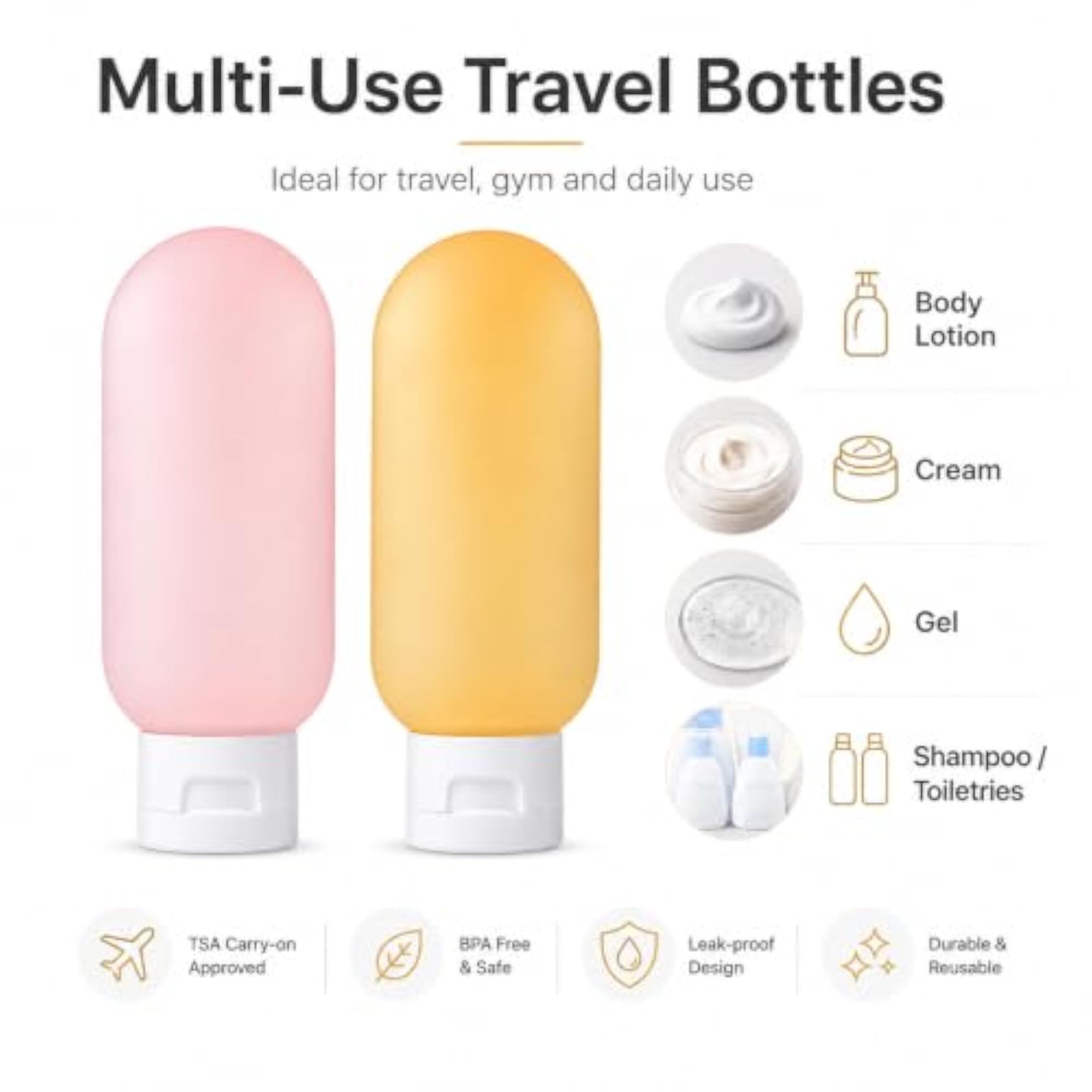 Toiletries Travel Size Container Portable Leak Proof