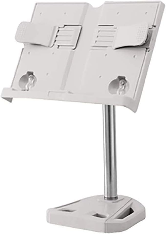 Book Holder Angle Adjustment Adjustable Height Portable Cookbook/Music/Magazine/Document Stand Holder -（4 Colors） (Color : Gray)
