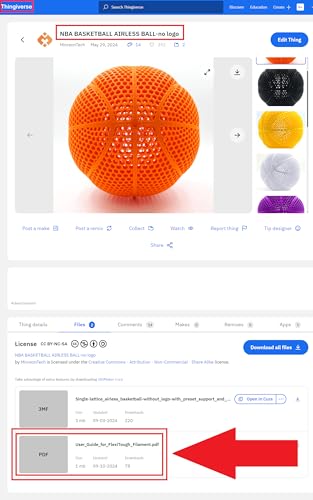Filamento FlexiTough para pelotas de baloncesto 3D 1,75 mm - Fernando Cortés