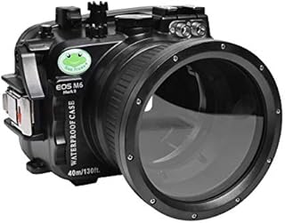 Seafrogs 40M/130FT Waterproof Underwater Camera Housing Case for Canon EOS M6 II+ EF-M 15-45mm/18-55mm Lens, Built-in Water Leakage Sensor, Vacuum Pump System, Replaceable Barrel