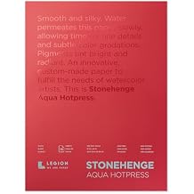 Stonehenge Aqua White Medium Weight Block, 140lb, Hotpress, 18 x 24 Inches, 15 Sheets for Wet and Dry Media
