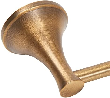 wilko Towel Rail Antique Brass, Gold Colour Towel Rails And Hooks With Fittings, Zinc Alloy & Stainless Steel Towel Rail, H5.5 x W60.5 x D7.5cm