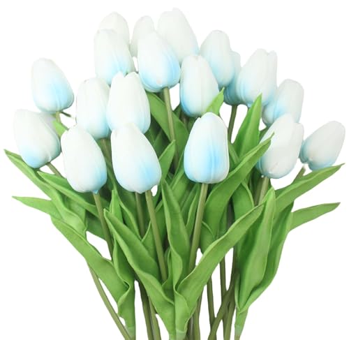 ALIERSA 10 Heads Artificial Tulips,Blue