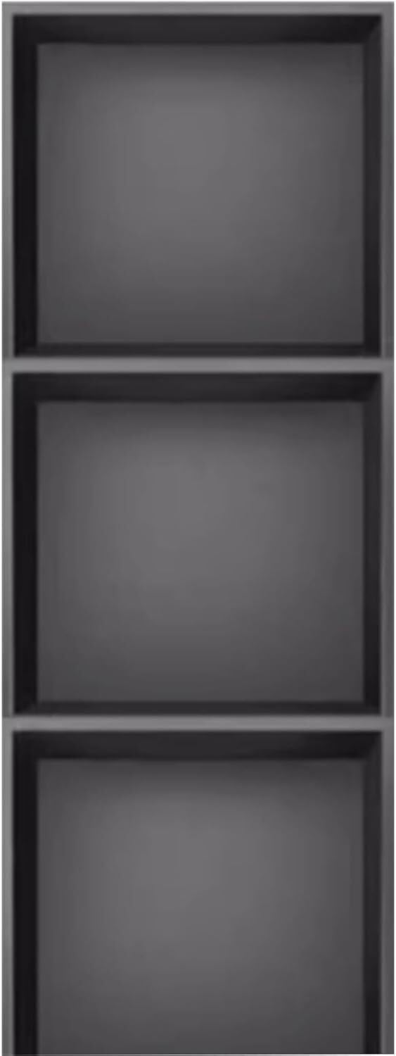 Étagère de douche intégrée en acier inoxydable 304 noire avec double rangement 90x28 cm