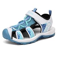 Mishansha Sandalen Mädchen Sommer Geschlossene Sandalen Kinder Atmungsaktiv Outdoor Sport Trekking & Wandersandalen Türkis 28 EU