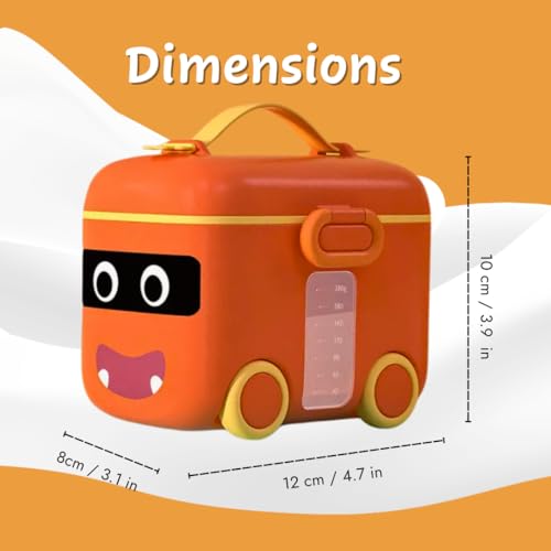 Image of Adore Tuk Tuk Baby Milk Powder Container, Formula Storage and Milk Powder Dispenser Box (180 gm, Orange)