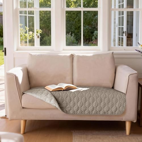 Image of gogobunny 100% Double Sided Waterproof Dog Blanket Soft Pet Bed Cover Reversible Protect Furniture Couch Sofa Car for Puppy Cat Kids (Dark Stone /Light Stone, 32x53 Inch (Pack of 1))