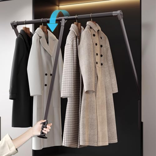 Tringle de penderie rétractable pour remédier aux placards surchargés