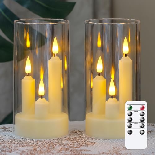 Zevanor 3 in 1 Flameless Taper Short Candles with 10