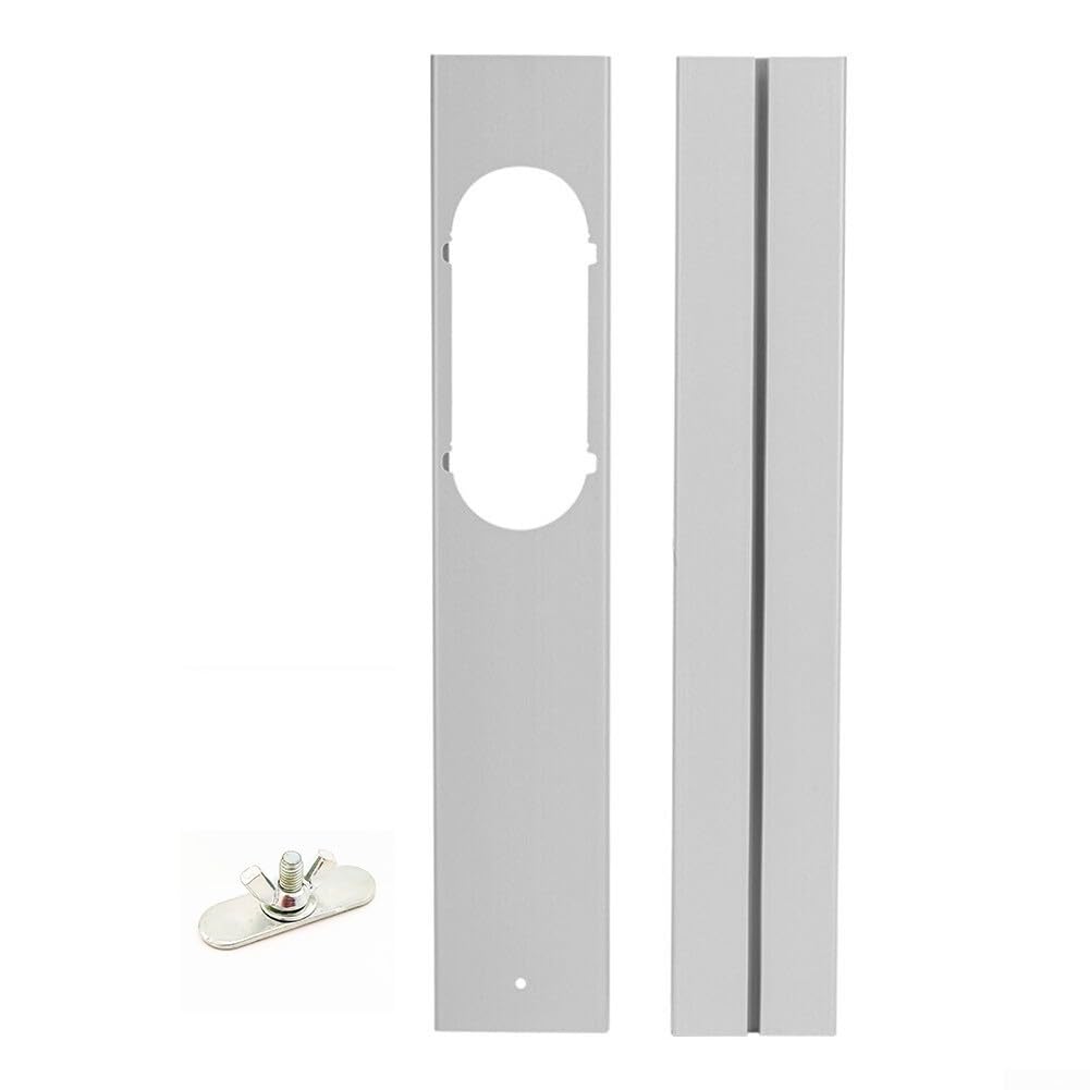 DAZZLEEX Placa de bloque de aire acondicionado portátil libremente estirable y ajustable adaptador pinguino ventana abatible, 55-160 cm con tornillos para kit de diapositivas de ventana (2 piezas)