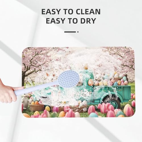 Tapis antidérapant de Pâques 50x80 cm lavable et absorbant pour salle de bain - 8