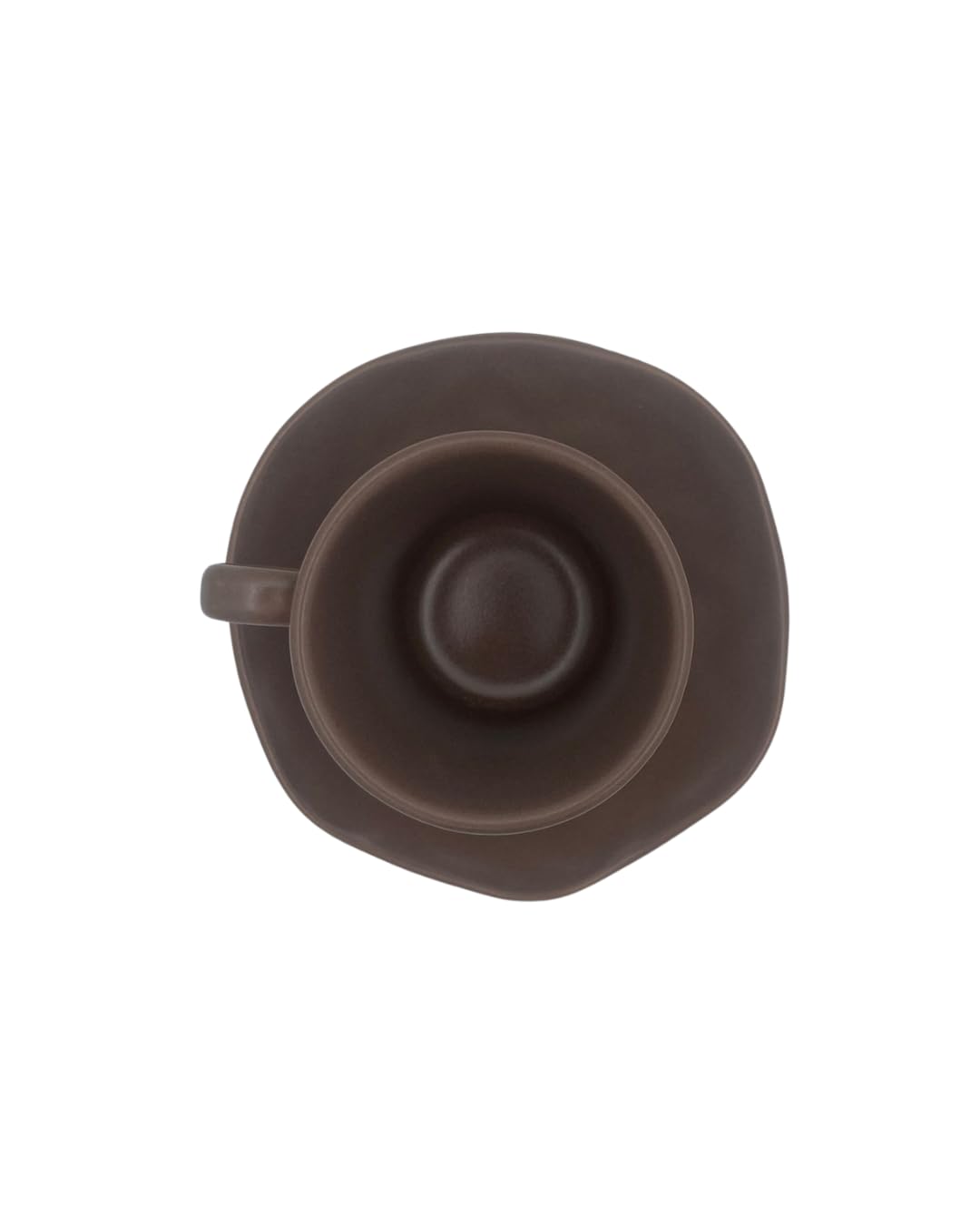 Organic Tortora – Set 6 Tazzine da Caffè con 6 Piattini, Per6 Persone, in Stoneware, finitura opaca effetto artigianale – moderne, resistenti, lavastoviglie e microonde.