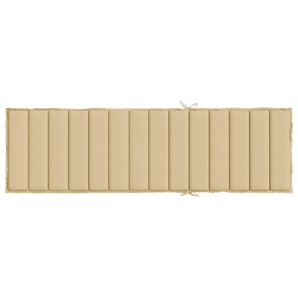 vidaXL Cojín para Tumbona Tela Beige Melange 200x50x4 cm, cojín de Exterior, cojín Asiento de jardín, cojín para Muebles de jardín, cojín de jardín
