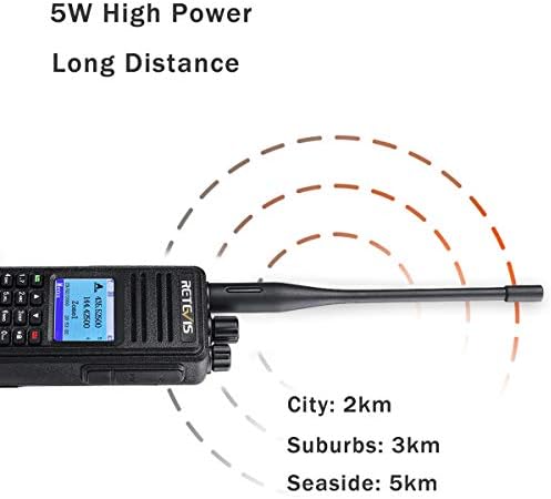Retevis RT3S DMR Walkie Talkie Digital, Dual Band 3000 Channels, GPS DCDM DTMF, Recording Function, Amateur Radio, Compatible with MOTOTRBO Tier I and II (Black)