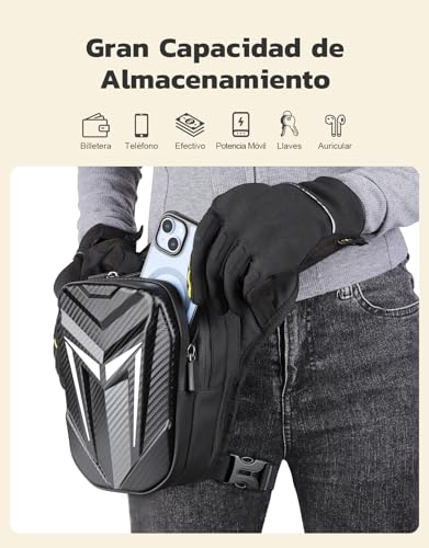 Bolsa pierna moto ampliable 40% con toma para auriculares 2