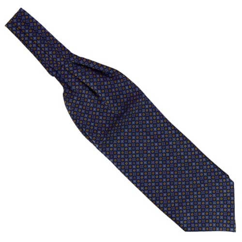 Foulard Ascot Victoria en pure soie italienne Tony & Paul bleu à pois