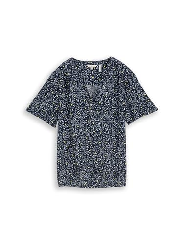 Tom Tailor Damen 1049796 Bluse, 40264-Navy Small Leaves Design, 38 – Ansicht 3