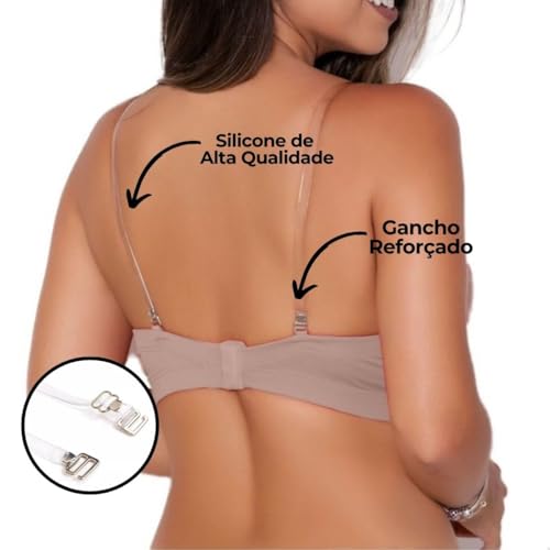 Kit Alça De Silicone 5 Pares Gancho Super Reforçado De Metal